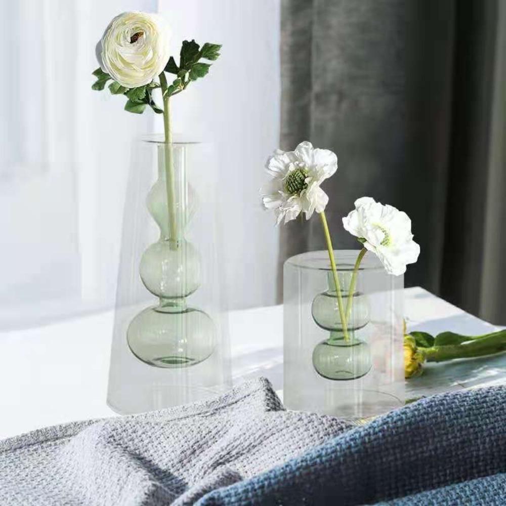 Creative Flower Vases Decorative Glass Bottles Hydroponic Planter for Wedding Centerpieces Living Home Office Table Decor