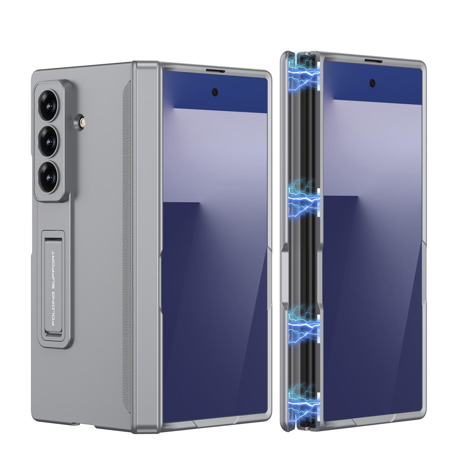 

Магнітна петля Чохол «Все в одному» для Samsung Galaxy Z Fold 7 6 Ультратонкий Ударостійкий Підставка Матове Покриття для Чохол Samsung Z Fold7 No Screen Glass&Galaxy Z Fold6 сірий