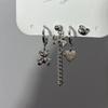 Delicate Elegant Cross Drop Earrings Sets Heart Cute Korean Zircon Tassel Chain Earring for Women Girls Party Jewelry Gifts