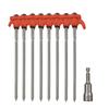 Heavy Duty Outdoor Camping Tent Pegs Ground Stakes with T Handle and Hex Head Screws for Secure Tent Anchoring and Easy Installation