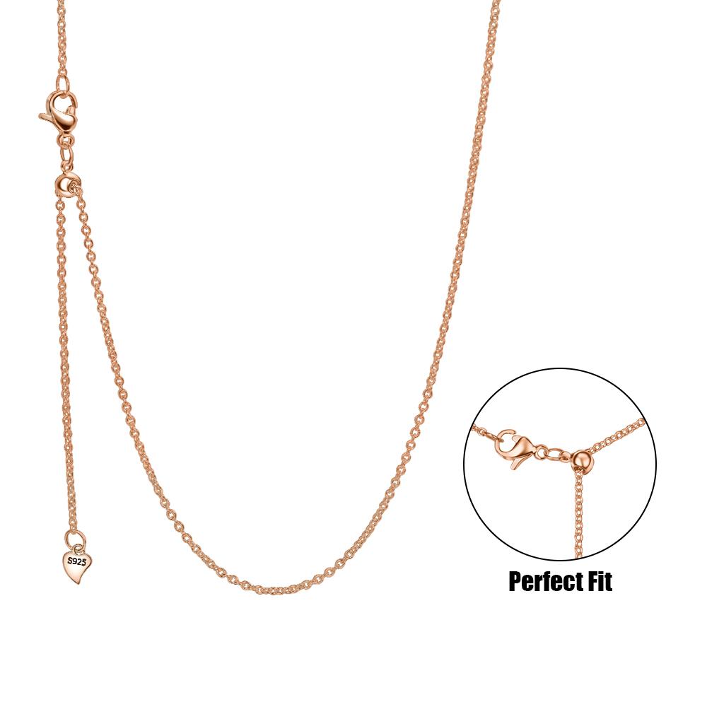 New 925 Silver Simple Necklace Gold Silver Rose Gold Premium Bare Chain For Women Valentine's Birthday Gift DIY Jewelry