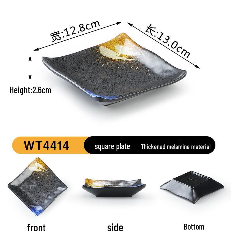 Japanese Retro Melamine Rectangular Plate for Hot Pot, Sushi, Yakiniku, and Barbecue