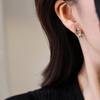 925 Sterling Silver 18K Gold Plated Round CZ Drop Huggie Earrings for Women Sparkle Dangle Hoop Earrings Daily Party Jewelry