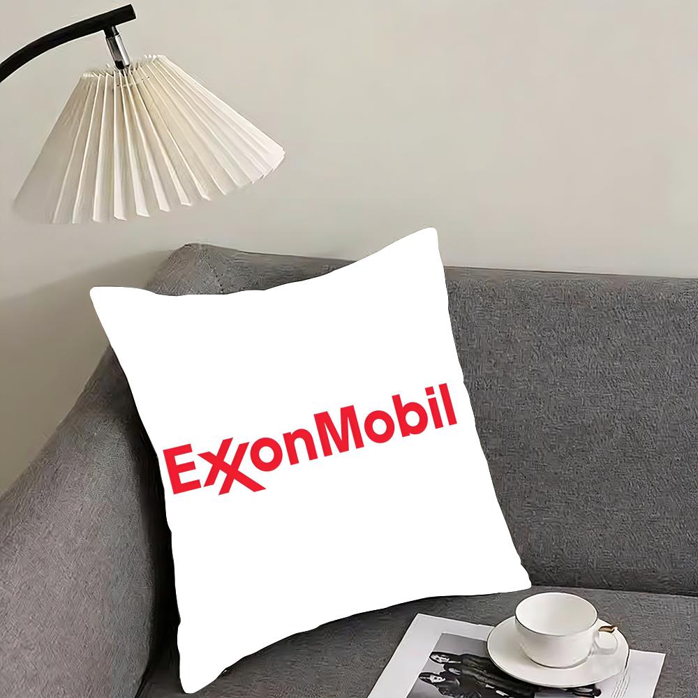ExxonMobil Cushion Cover Reversible Plush Pillow Cover – For car, sofa, bedroom, perfect as a gift.