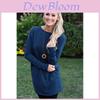 Premium Quality Women Solid Knitted Sweater Dress With Cozy O Neck Design For Autumn And Winter