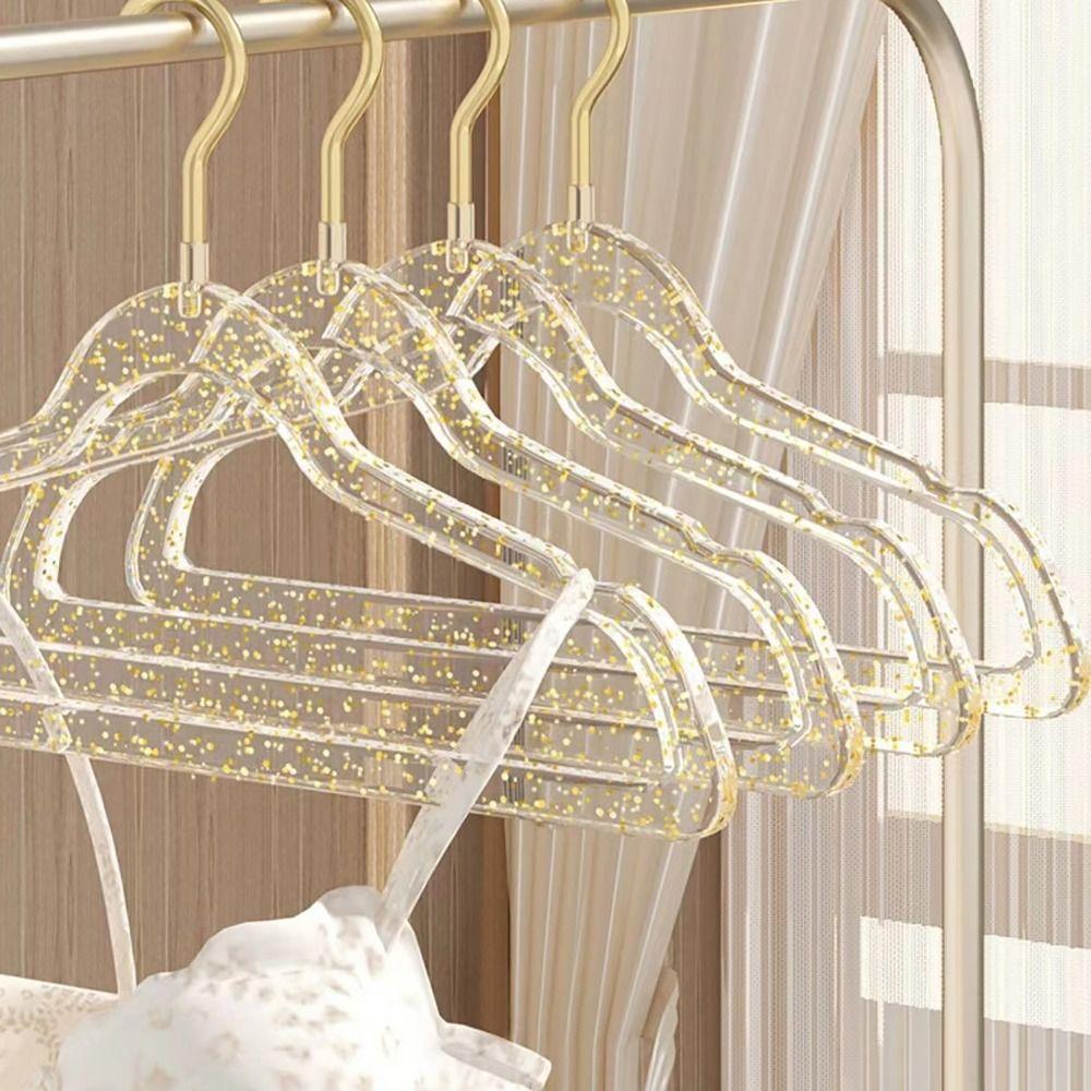 

1 шт., вешалка для пальто с золотым порошком, тканевый крючок, органайзер для хранения одежды, вешалка для хранения одежды дома