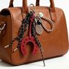 Yogodlns New PU Leather Simple Horseshoe Pendant Horse Hoof Casual Key Chain Pendant Hanging Purse Accessories Women