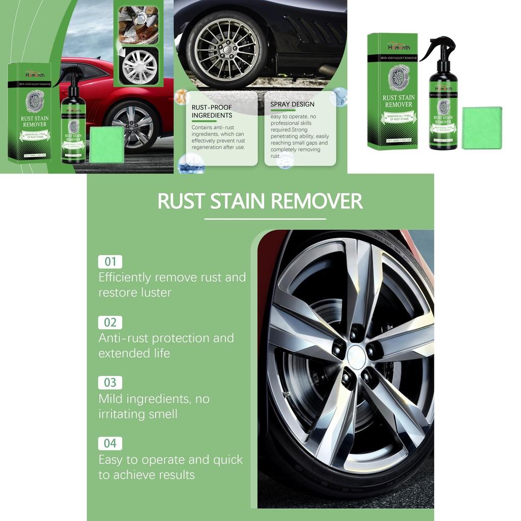 Homonth Nettoyant Roue Anti-Rouille Efficace Solution Nettoyante pour Roues Automobiles 100ml Avec Serviette