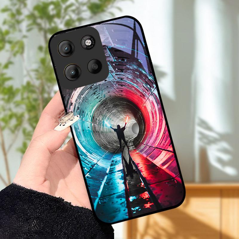 Do etui Motorola Moto G15 Coque Do etui na telefon Motorola MotoG15 Luksusowa osłona na telefon ze szkła hartowanego G 15 Osłona ochronna na aparat