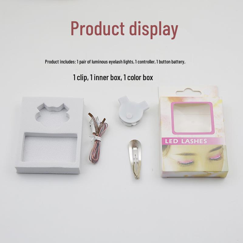 LED Luminous False Eyelashes & Double Eyelid Stickers - Handmade for Halloween & Nightclub Parties