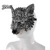 Flexible Cushioning Mask 3D Wolf Head Mask High Elastic Lightweight Comfortable Werewolf Detailed Headgear Costume with Adjustable Strap for
