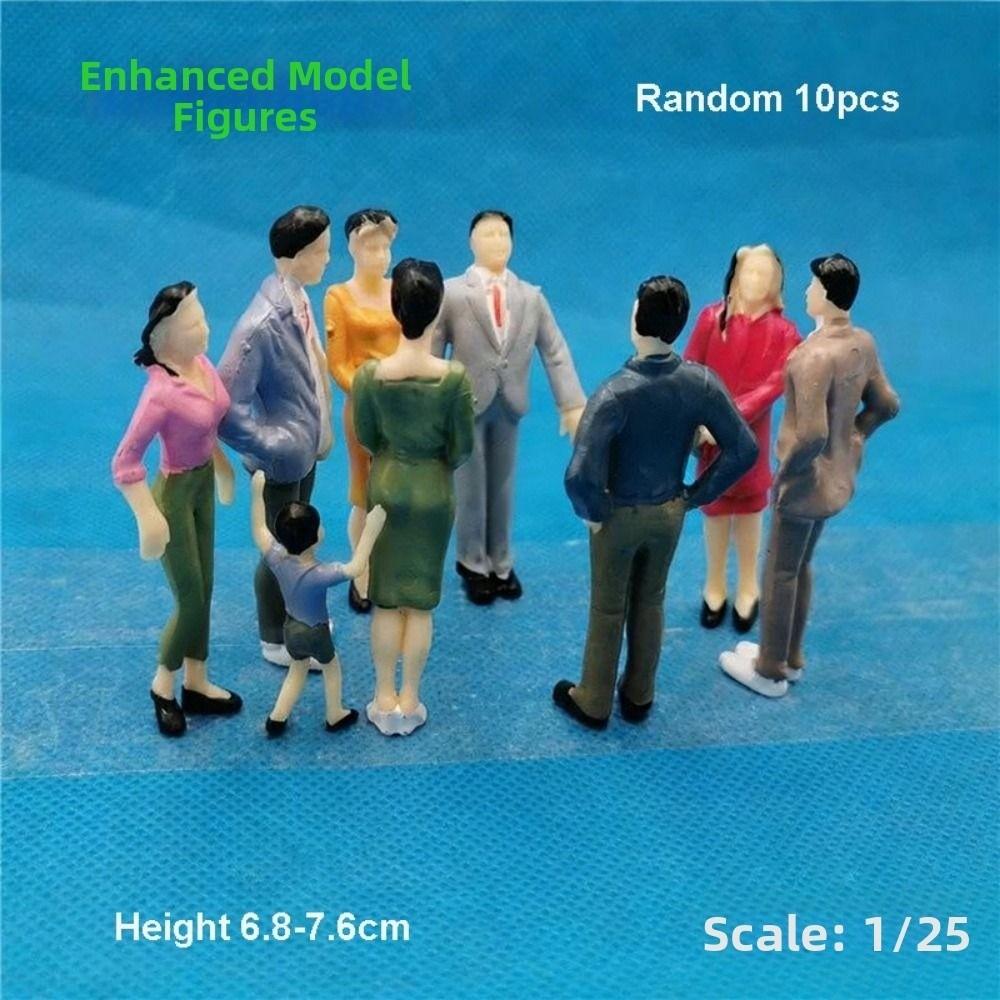 10pcs Mixed Color Building People Mixed Pose Passengers Train Scenery Figures Sand Table Model