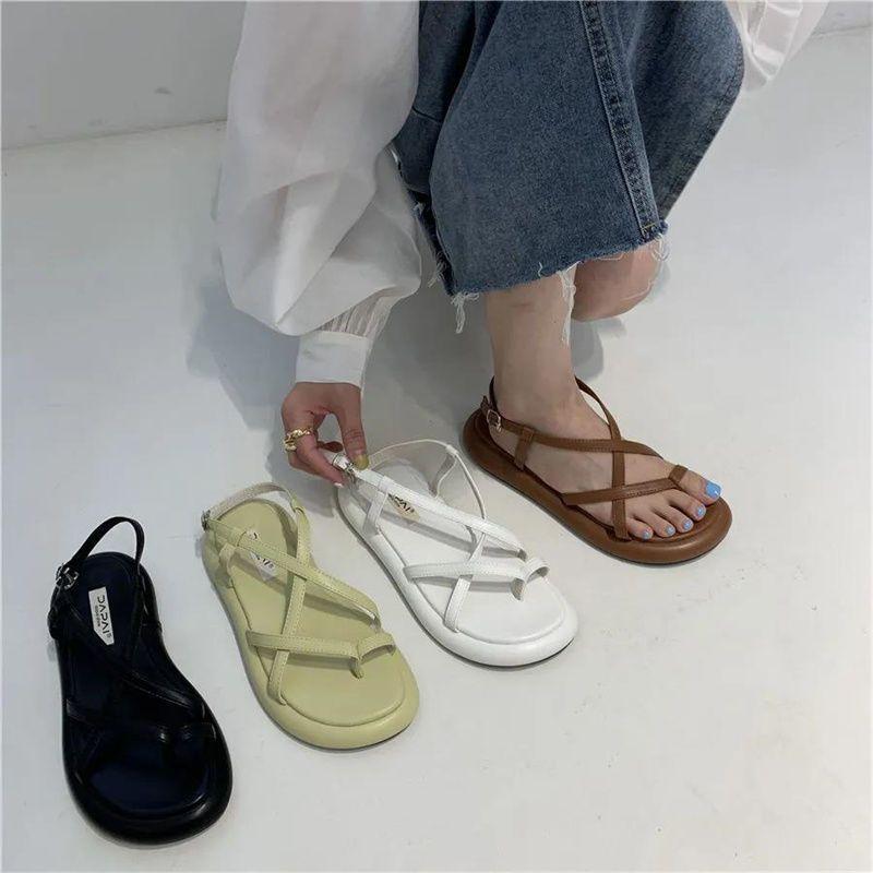 Platform Shoes Design Sense Niche French Retro Sandals Roman Shoes Spring and Summer Muffin Shoes Women's Shoes Summer