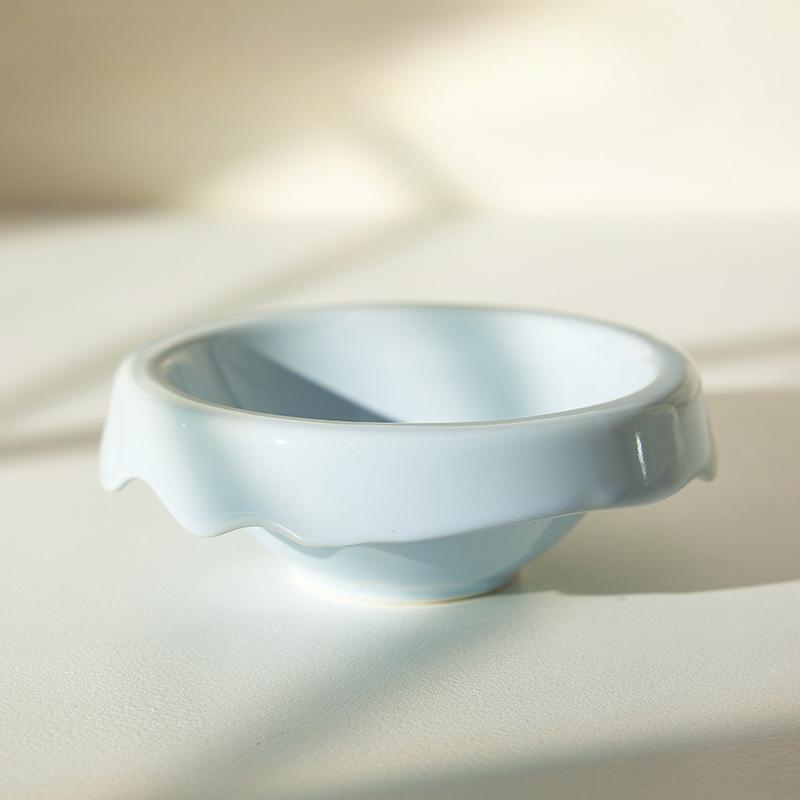 Ceramic Cat Bowl Pet Bowl Ice Cream Bowl Tall Foot Slant Mouth Neck Protector To Prevent Overturning Cat Food Bowl Drinking Bowl Dog Bowl