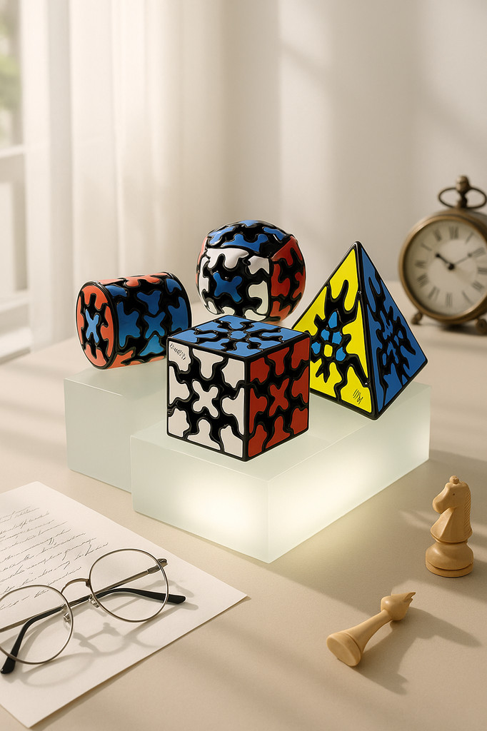 New Qiyi Gear Cube 3x3x3 Gear Cube 3x3 Pyramid Cylinder Sphere Speed Cubes Educational Toy for Children