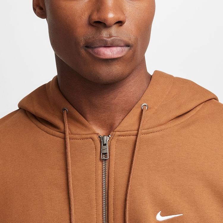 Nike Giacca con Zip Solo Swoosh Moda Loose Uomo Giacche Marrone Chiaro-Britannico FZ1165-281