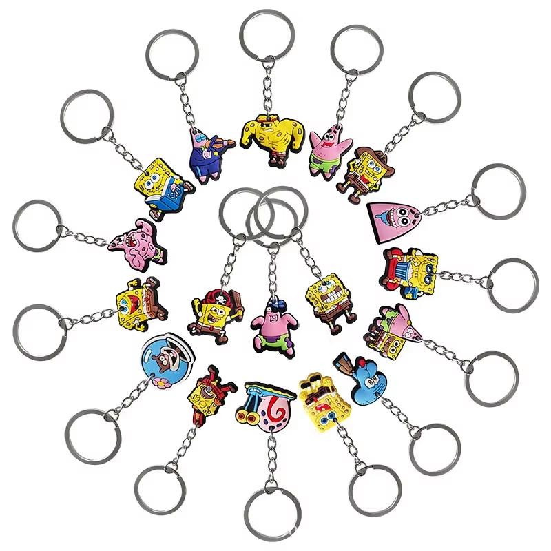 Cartoon Sponge-Bobs Party Favors Bracelet Keychain Stickers Goody Bags Fillers Carnival Prizes Kids Party Gift Birthday Supplies 5
