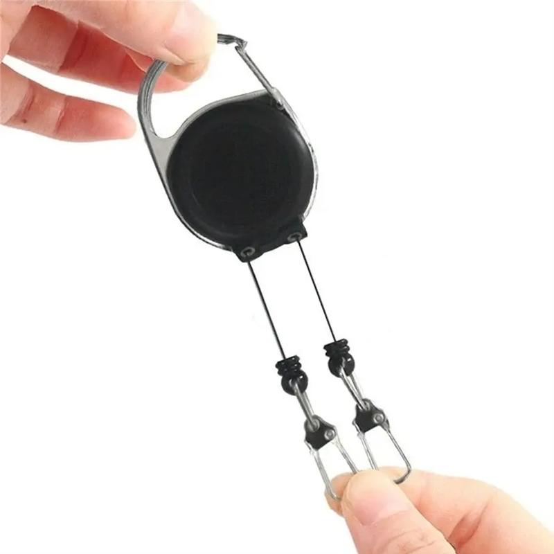 Double Head Retractable Keychain With Unique Anti-Lost Easy Pull Buckle Creative Keyring Badge Reels ID Card Holder 1/2/3/4/5PCS