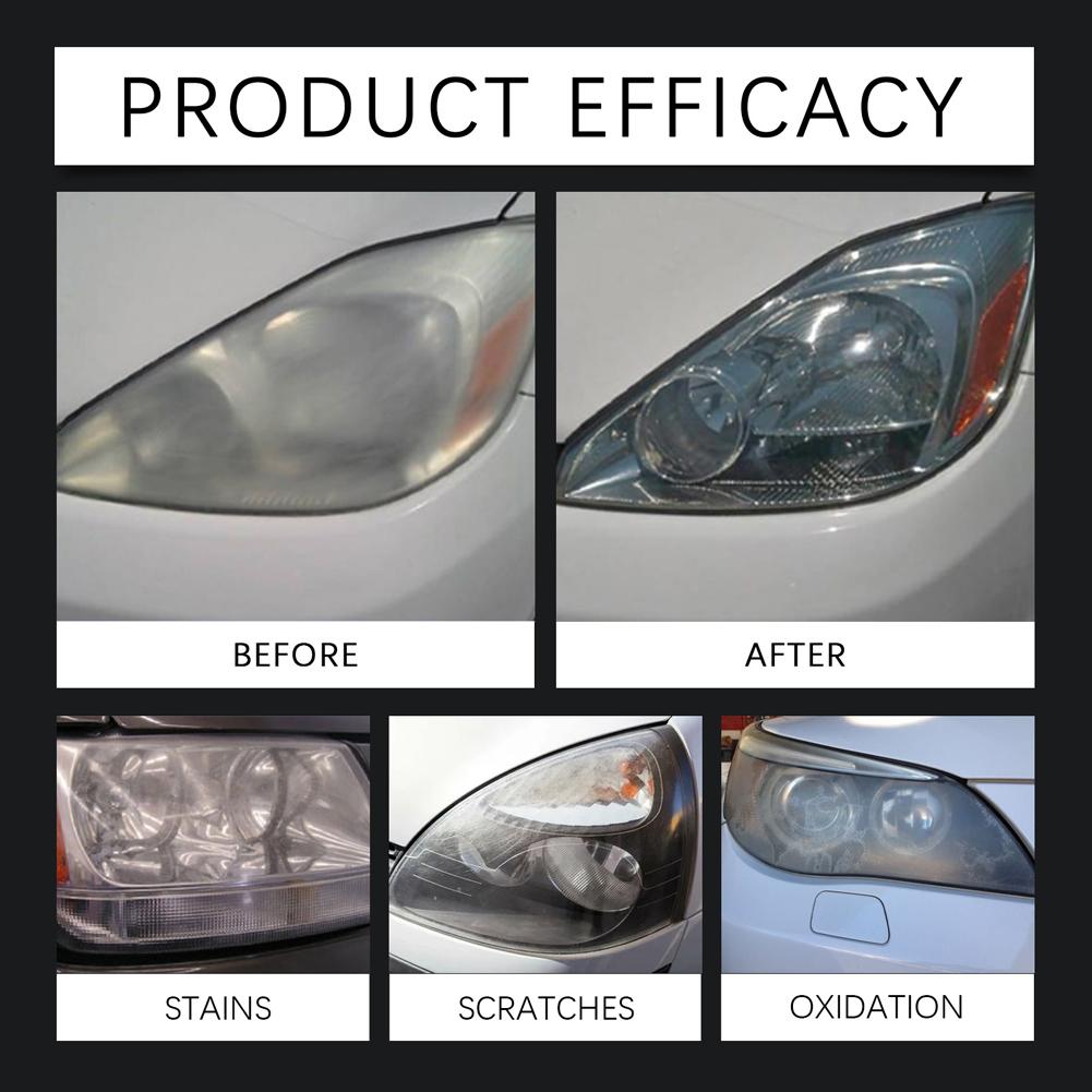 Car Headlamp Repair Kits with Wipe & Sponge Brush Auto Headlight Scratches Restoration DIY Kit Cars Lens Cleaner Safe Formula