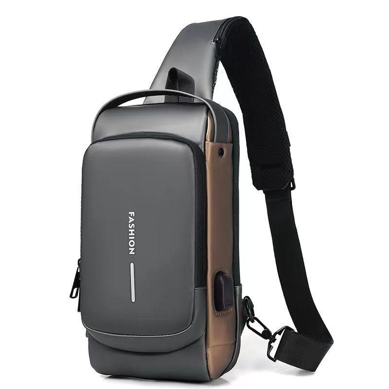 Men's Shoulder Bag Multifunction Anti Theft USB Messenger Pack Man Crossbody Cross Body Travel Sling Chest Bags Pack