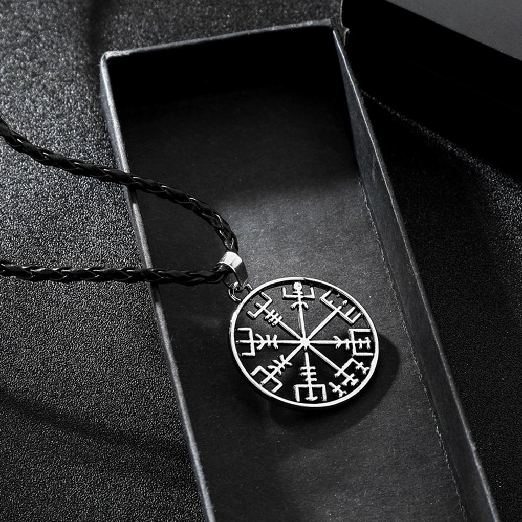 Men Boy Retro Bagua Necklace Eight Diagrams Hollow Out Disk pendant Woven Neck Chain Jewelry