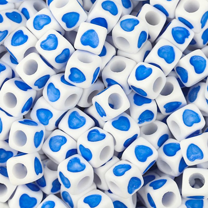 100Pcs/Lot Trendy Acrylic Square Alphabet Beads Large Hole Letter Loose Spacer Bead Jewelry Handmade Bracelet Making Supplies