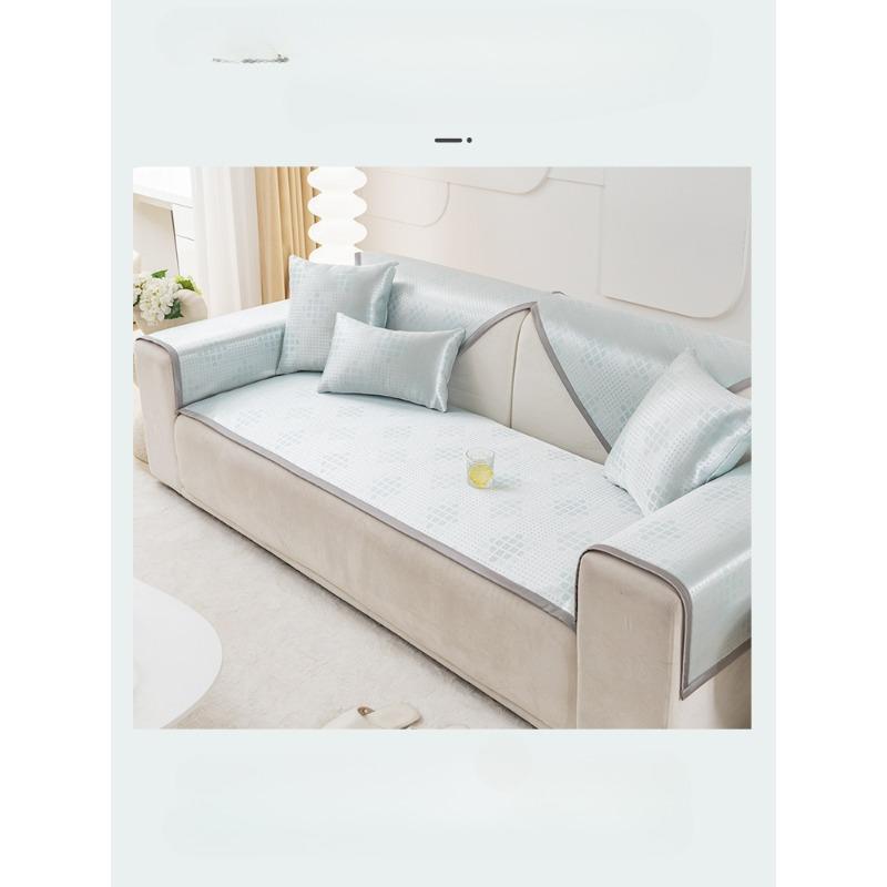 Sofa Cushion Summer Ice Silk Summer Mat Cushion Non-Slip Leather Sofa Cover Summer Rattan Mat Ice Pad Cover Cloth Single Piece