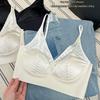 French Satin Seamless Deep V Bra with Side Support & Comfort