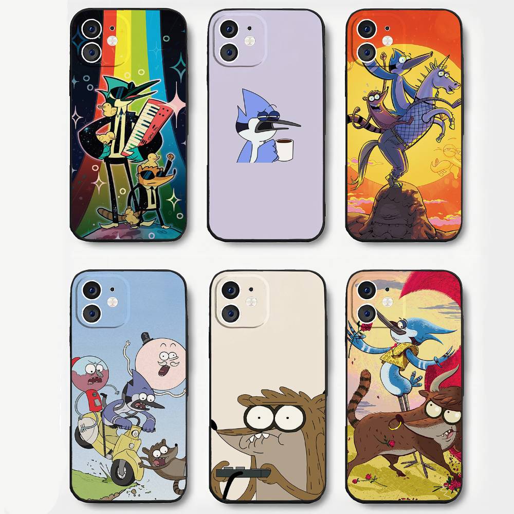 R-regular Cartoon Show Phone Case For IPhone 17 Air 16 15 14 13 Pro Max 11 12 Black Silicone Cover