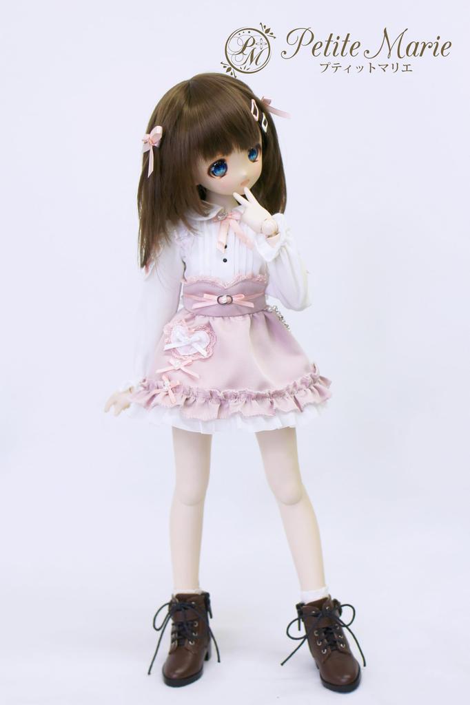 Scale BJD White Blouse and Pink 40cm BJD Doll Clothes [Petite Marie] 1/4 Miniskirt, Mass-Produced Skirt, (S-L Bust) Doll, [Petite Marie] [No.0210]