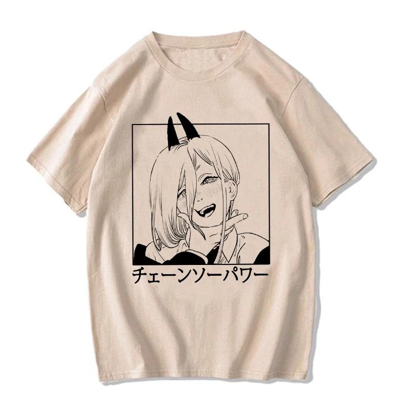 Makima Harajuku Graphic Tees Clothing Chainsaw T Shirt Cartoon T-shirt Japanese Anime Aesthetic Clothes Harajuku Streetwear