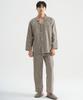 [May Flower] Khaki Style Long Sleeve Pure Cotton Men's Plus Size Pajama Set [Shipped from Korea] 100% Authentic