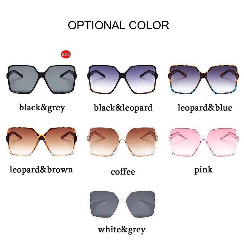 Großer Rahmen Quadratische Übergroße Sonnenbrille Herren Damen Spiegel Unisex Fahrbrille Verlauf Hip Hop nicht polarisierte Brille