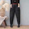 Retro Strip Velvet Splicing Plus Cotton Casual Cotton Pants New Winter Large Pocket Warm Work Cotton Pants