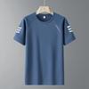 Large size ice silk short-sleeved t-shirt quick-drying breathable t-shirt men's summer new men's crew neck fat sports outdoor top