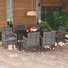 7pcs Wicker Garden Dining Set Cushions