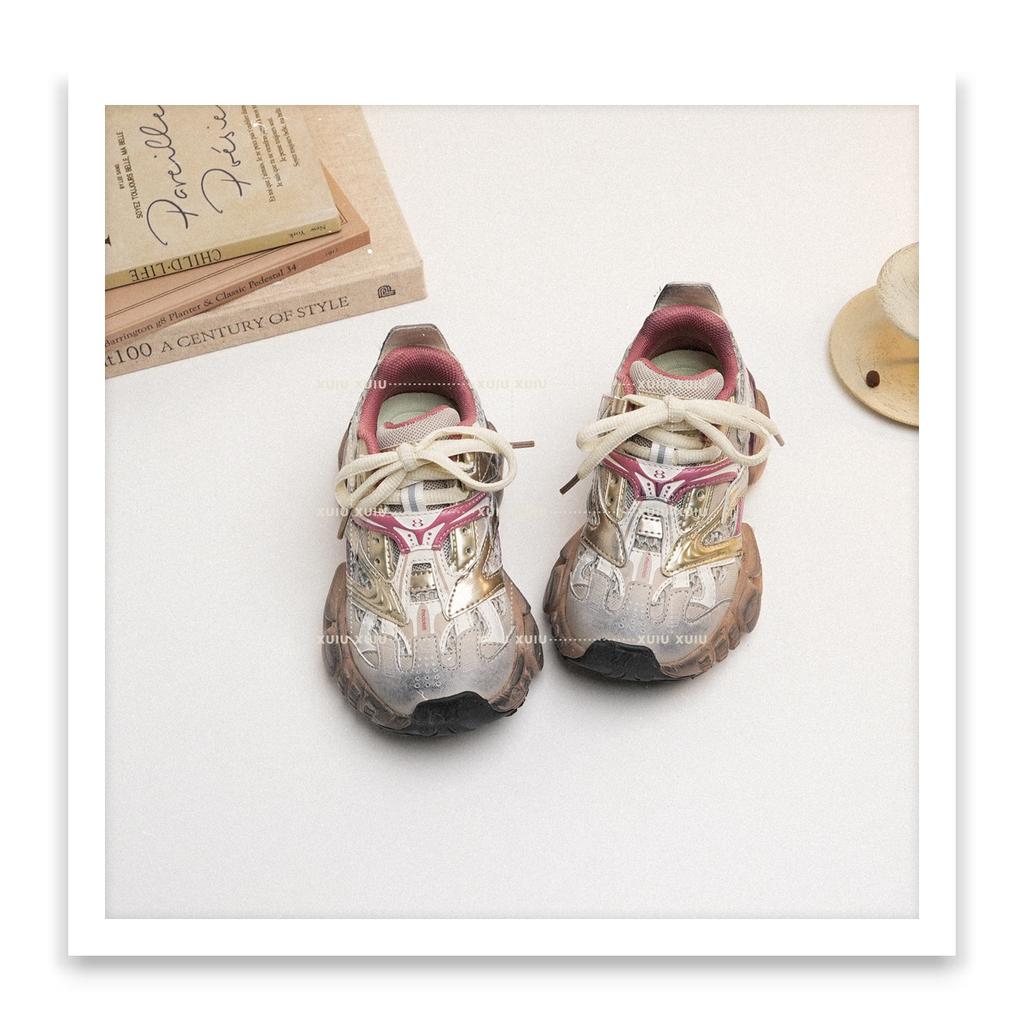 XSHX "Paris Crocodile Wind" Heavy Industry Children's Daddy Sneakers Spring and Autumn Double Net Boys and Girls [Wenzhou Shoes]