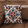 2D Colorful Ethnic Pattern Decorative Pillow Covers Pattern Cushion Cover Suitable For Sofa Bedroom Car Pillow Cover