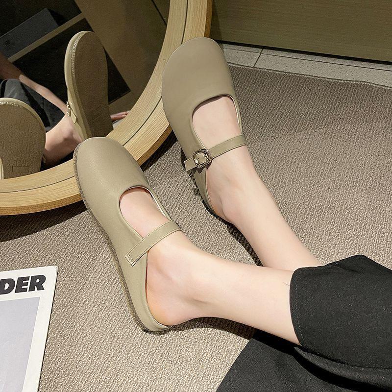 2025 Summer New Bag Head Half Slippers Women Wear Lazy Flat Bottom Cool Slippers Fashion Versatile Cool Slippers Women