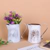 Birds Dried Flower Vase French Script Iron Container Iron Art Bucket  Home