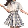 JK Uniform Skirt Set: Authentic E-sports Style, Spring/Summer Plaid, Gentle Cut, Camellia Design, Short Skirt.