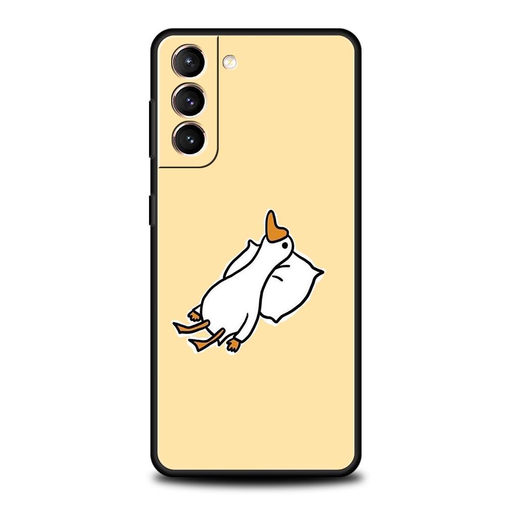 Cute Cartoon Duck Phone Case For Samsung Galaxy S24 S23 S22 S20 Ultra S21 FE 5G S10 S9 Plus S10E S8 Soft Silicone Cover