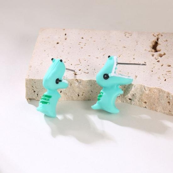 1 Pair Cartoon Animal Bite Earrings Multi Shapes Shark Hippo Dinosaur Whale Resin 3D Biting Ears Stud Earrings Christmas Jewelry Gifts