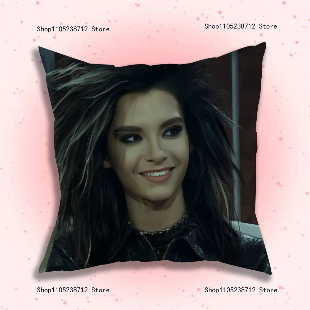 Singer B-Bill K-Kaulitz Anime Pillow Case Anti-dustmite Pillowcase Invisible zipper silky short plush Sofa cushion cover