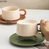 250ml Ceramic Coffee Cup and Saucer Set Milk Tea Cups Oatmeal Breakfast Cups Office Water Cup Milk Mug Afternoon Tea Mug Teacup