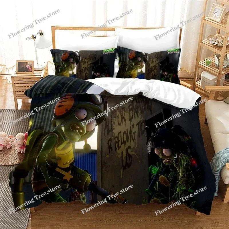 New Plant Zombie Pattern Cartoon Duvet Cover Set Pillowcase Twin Full Queen King 3d Bedding Set Single Double Size Home Textile