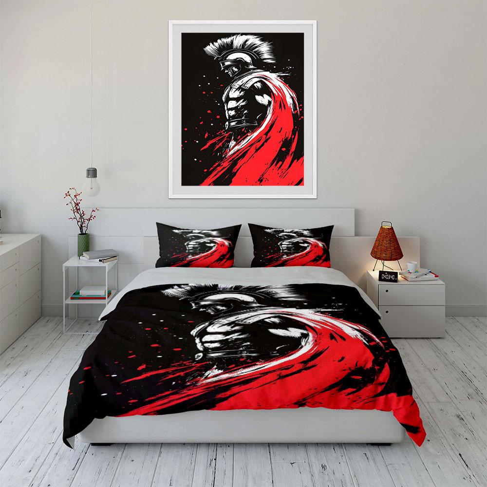 Spartan Warrior with Cape. Bedding Sets Duvet Cover Sets Duvet Covers Pillowcases(1*Duvet Cover 2*Pillowcases Without Duvet Insert)