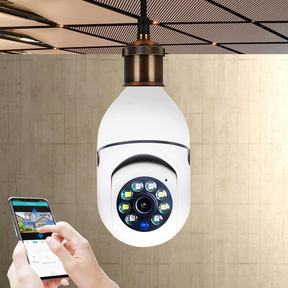 Jiwei 1080P Chytrá WiFi žárovka s kamerou, nočním viděním v plných barvách a paticí E27