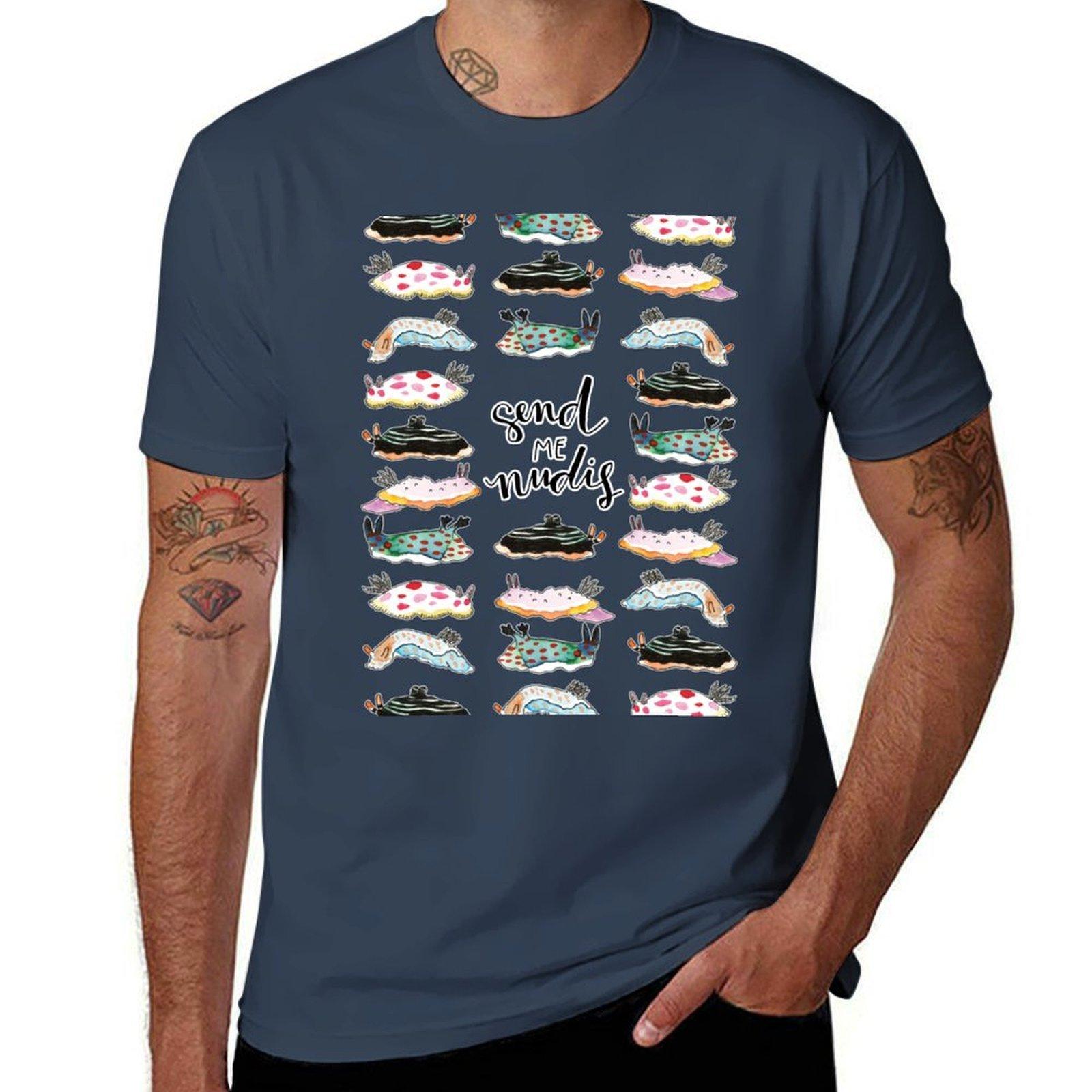 Send Me Nudis Nudibranch Funny Silly Pun Tshirt Christmas Casual Short Sleeve Top S