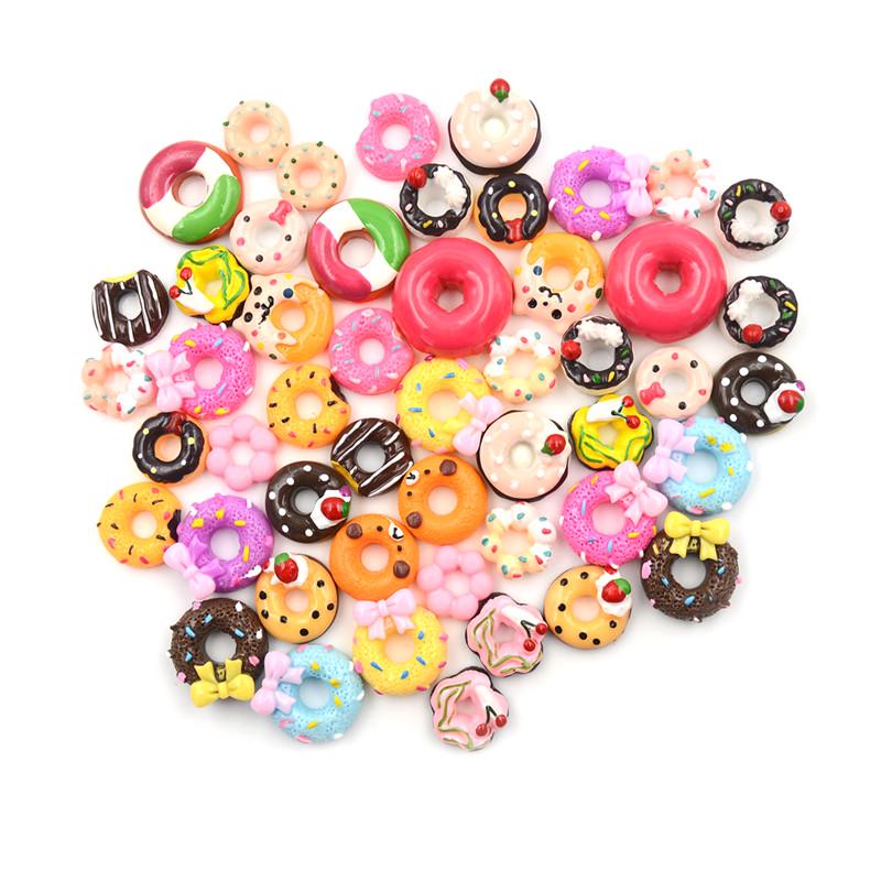 10 Stück Bunte Mini Genuss Spielzeug Obst Lebensmittel Kuchen Süßigkeiten Obst Keks Donuts Miniatur Entworfen Für Puppen Zubehör Küche Genuss Spielzeug